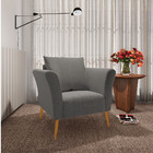 Poltrona Marilia Linho Pés Palito Castanho D03 - D'rossi - A2