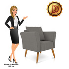 Poltrona Marilia Linho Pés Palito Castanho D03 - D'rossi - A2