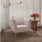 Poltrona Marilia Linho Pés Palito Castanho - D'rossi - A104 G