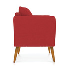 Poltrona Marilia Linho Vermelho A107 Pés Palito Castanho - D'