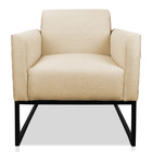 Poltrona Marisa Corano Nozes Com Linho Bege A32 Base Industri