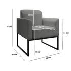 Poltrona Marisa Linho Grafite Base Industrial Preto Bnn Decor