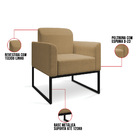 Poltrona Marisa Linho Palha Base Industrial Preto Bnn Decor