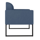 Poltrona Marisa Suede Azul Marinho Base Industrial Metálica P