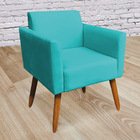 Poltrona Marisa Suede Azul Turquesa Pés Palito Bnn Decor