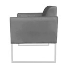 Poltrona Marisa Suede Base Industrial Metálica Branca D'rossi