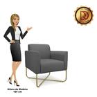 Poltrona Marisa Suede Base X Industrial Dourada Grafite