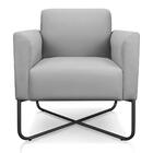 Poltrona Marisa Suede Base X Industrial Preta D´rossi Cinza