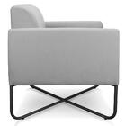 Poltrona Marisa Suede Base X Industrial Preta D´rossi Cinza