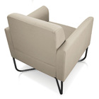 Poltrona Marisa Suede Bege Base Industrial Em X Preta Bnn Dec