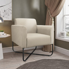 Poltrona Marisa Suede Bege Base Industrial Em X Preta Tana De