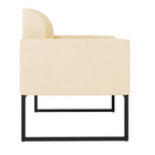 Poltrona Marisa Suede Bege Base Industrial Metálica Preta Tan