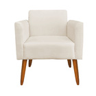 Poltrona Marisa Suede Bege Pés Palito Tana Decor