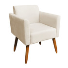 Poltrona Marisa Suede Bege Pés Palito Tana Decor