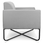 Poltrona Marisa Suede Cinza Base Industrial Em X Preta Tana D