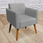 Poltrona Marisa Suede Grafite Pés Palito Tana Decor