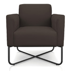 Poltrona Marisa Suede Marrom Base Industrial Em X Preta Tana