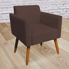 Poltrona Marisa Suede Marrom Pés Palito Bnn Decor