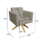 Poltrona Marisa Suede Marrom Rato Base Giratória Madeira Bnn