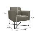 Poltrona Marisa Suede Marrom Rato Base Industrial Em X Preta