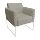 Poltrona Marisa Suede Marrom Rato Base Industrial Metálica Br