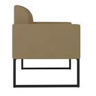 Poltrona Marisa Suede Marrom Rato Base Industrial Metálica Pr