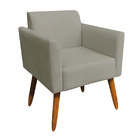 Poltrona Marisa Suede Marrom Rato Pés Palito Tana Decor