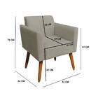 Poltrona Marisa Suede Marrom Rato Pés Palito Tana Decor