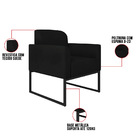 Poltrona Marisa Suede Preto Base Industrial Metálica Preta Bn