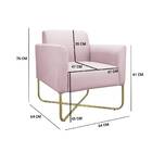 Poltrona Marisa Suede Rosa Bebê Base Industrial Em X Dourada