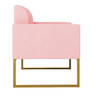 Poltrona Marisa Suede Rosa Bebê Base Industrial Metálica Dour