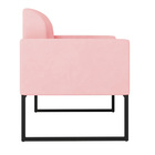 Poltrona Marisa Suede Rosa Bebê Base Industrial Metálica Pret