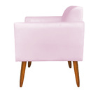 Poltrona Marisa Suede Rosa Bebê Pés Palito Tana Decor