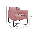 Poltrona Marisa Suede Rose Base Industrial Em X Preta Bnn Dec