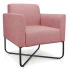 Poltrona Marisa Suede Rose Base Industrial Em X Preta Bnn Dec