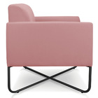 Poltrona Marisa Suede Rose Base Industrial Em X Preta Bnn Dec