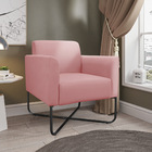 Poltrona Marisa Suede Rose Base Industrial Em X Preta Bnn Dec