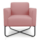 Poltrona Marisa Suede Rose Base Industrial Em X Preta Bnn Dec