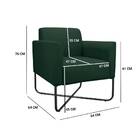 Poltrona Marisa Suede Verde Base Industrial Em X Preta Bnn De