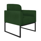 Poltrona Marisa Suede Verde Base Industrial Metálica Preta Bn