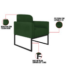 Poltrona Marisa Suede Verde Base Industrial Metálica Preta Ta