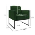 Poltrona Marisa Suede Verde Base Industrial Metálica Preta Ta
