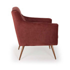 Poltrona Marrie Veludo Terracota B-417 Pés Palito Metálico Co