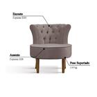 Poltrona Marsala Com Tecido Poliéster - Cinza