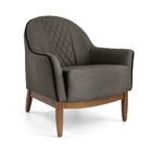 Poltrona Martina Matelasse Veludo Poliéster Marrom C-388 Base