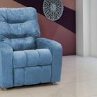 Poltrona Matrix Reclinável Azera - Azul Suede Amassado