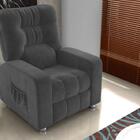 Poltrona Matrix Reclinável Azera - Veludo Chumbo