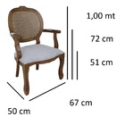 Poltrona Medalhão Com Tela Verniz Imbuia E Linho Rústico Cinza