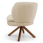Poltrona Melissa Base Giratória Linho Bege Escuro Domi