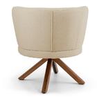 Poltrona Melissa Base Giratória Linho Bege Escuro Domi